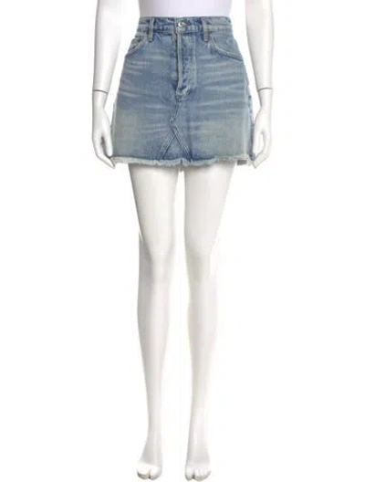 Pre-owned Agolde Distressed Accents Mini Skirt In Blue