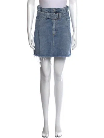 Pre-owned Agolde Distressed Accents Mini Skirt In Blue