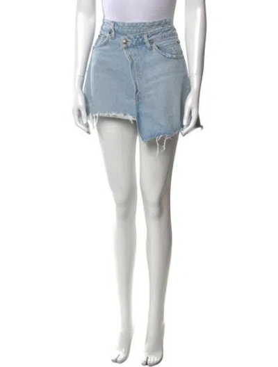 Pre-owned Agolde Distressed Accents Mini Skirt In Blue