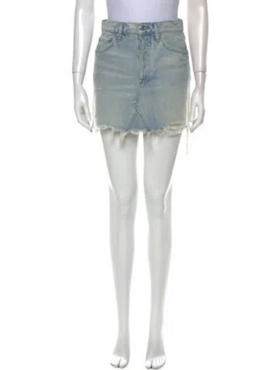 Pre-owned Agolde Distressed Accents Mini Skirt In Blue