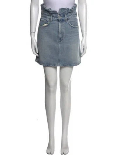 Pre-owned Agolde Distressed Accents Mini Skirt In Blue