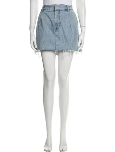 Pre-owned Agolde Distressed Accents Mini Skirt In Blue