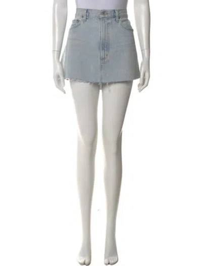 Pre-owned Agolde Distressed Accents Mini Skirt In Blue