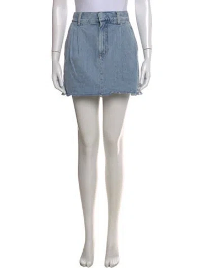 Pre-owned Agolde Distressed Accents Mini Skirt In Blue