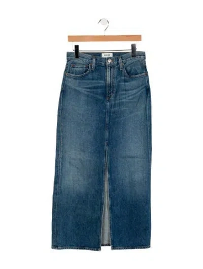 Pre-owned Agolde Distressed Accents Mini Skirt In Blue