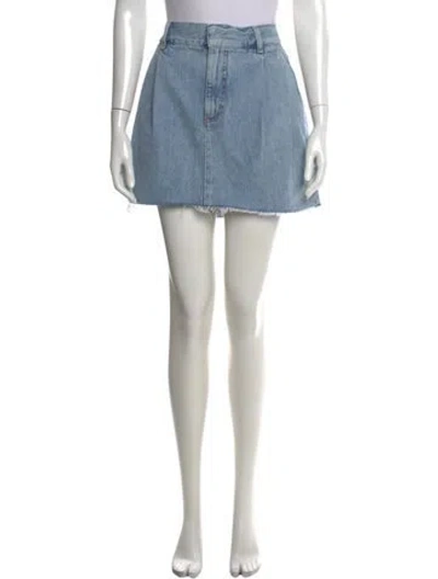 Pre-owned Agolde Distressed Accents Mini Skirt In Blue
