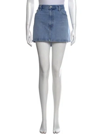 Pre-owned Agolde Distressed Accents Mini Skirt In Blue