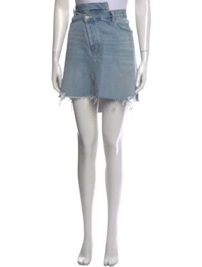 Pre-owned Agolde Distressed Accents Mini Skirt In Blue