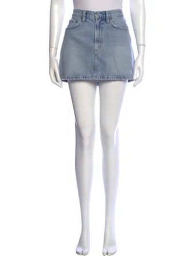 Pre-owned Agolde Distressed Accents Mini Skirt In Blue