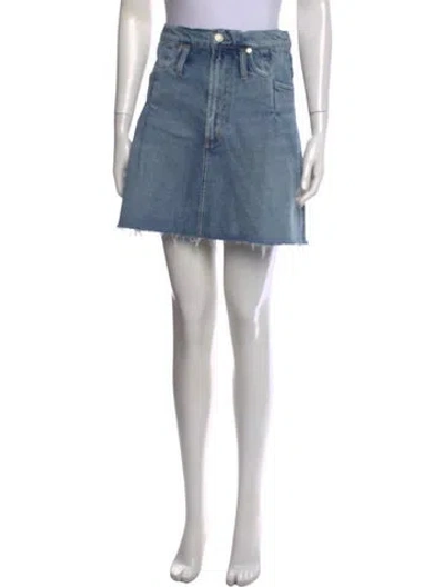 Pre-owned Agolde Distressed Accents Mini Skirt In Blue