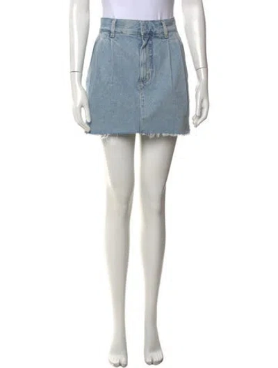 Pre-owned Agolde Distressed Accents Mini Skirt In Blue
