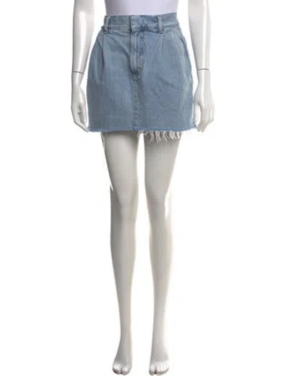 Pre-owned Agolde Distressed Accents Mini Skirt In Blue