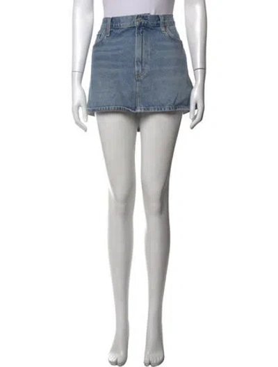 Pre-owned Agolde Distressed Accents Mini Skirt In Blue