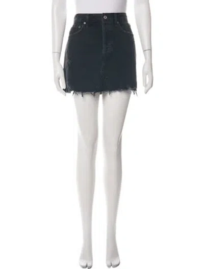 Pre-owned Agolde Distressed Accents Mini Skirt In Blue