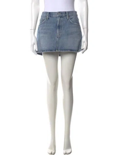 Pre-owned Agolde Distressed Accents Mini Skirt In Blue