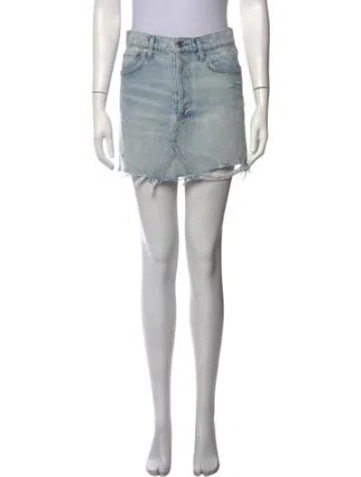 Pre-owned Agolde Distressed Accents Mini Skirt In Blue