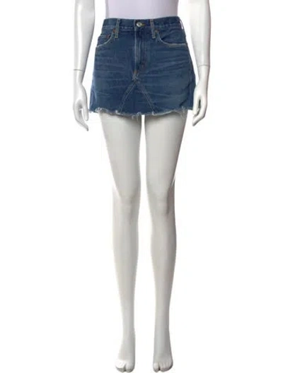 Pre-owned Agolde Distressed Accents Mini Skirt In Blue