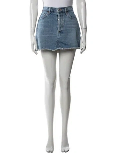 Pre-owned Agolde Distressed Accents Mini Skirt In Blue