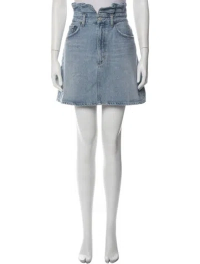 Pre-owned Agolde Distressed Accents Mini Skirt In Blue