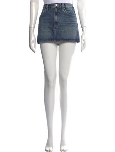 Pre-owned Agolde Distressed Accents Mini Skirt In Blue