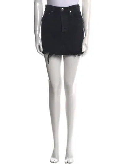 Pre-owned Agolde Distressed Accents Mini Skirt In Gray