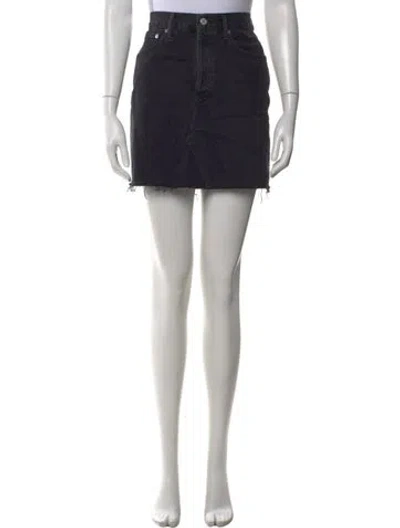 Pre-owned Agolde Distressed Accents Mini Skirt In Gray