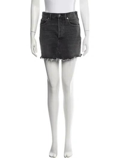 Pre-owned Agolde Distressed Accents Mini Skirt In Grey