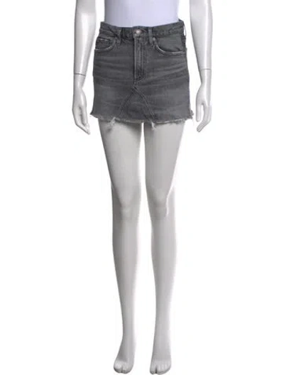 Pre-owned Agolde Distressed Accents Mini Skirt In Grey