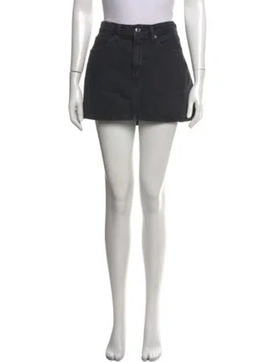 Pre-owned Agolde Distressed Accents Mini Skirt In Grey