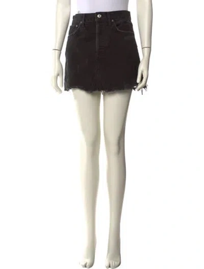 Pre-owned Agolde Distressed Accents Mini Skirt In Neutral