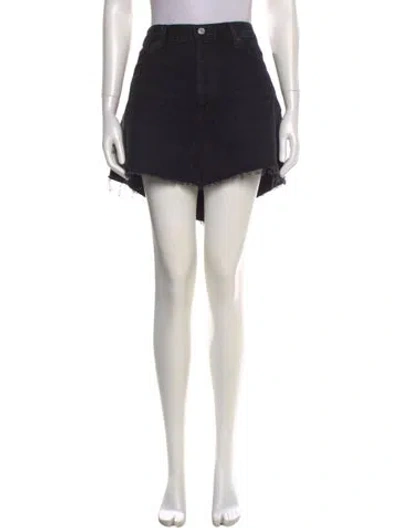 Pre-owned Agolde Distressed Accents Mini Skirt W/ Tags In Black