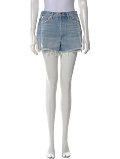 Pre-owned Agolde Distressed Accents Mini Skirt W/ Tags In Blue