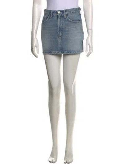 Pre-owned Agolde Distressed Accents Mini Skirt W/ Tags In Blue