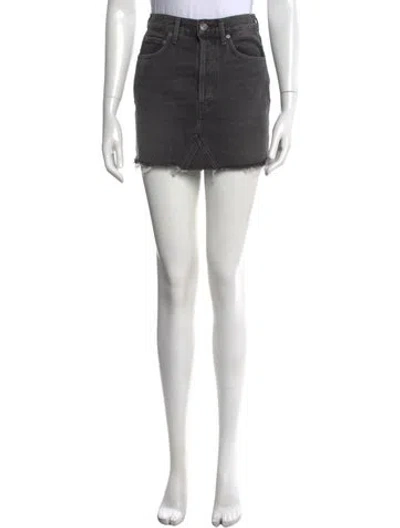Pre-owned Agolde Distressed Accents Mini Skirt W/ Tags In Gray