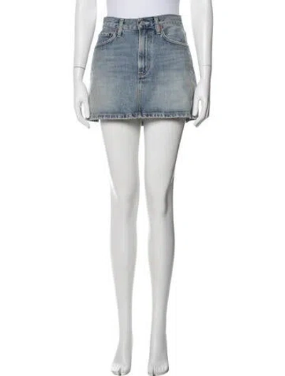 Pre-owned Agolde Distressed Accents Skirt In Blue
