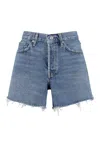 AGOLDE AGOLDE DISTRESSED BUTTONED DENIM SHORTS