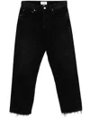 Agolde Distressed Cropped Jeans In Black