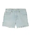 Agolde Distressed Denim Shorts In Blue