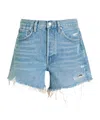 Agolde Distressed Denim Shorts In Blue