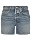 Agolde Parker Denim Fray Shorts In Ruin