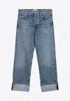 Agolde Fran High Rise Ankle Straight Jeans In Dwell In Blue