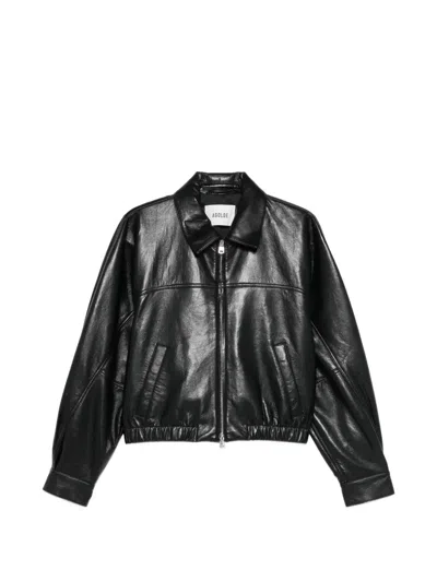 Agolde Dixon Cocoon Zip Bomber Jacket In Black