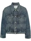 Agolde Blue Jacket With Vintage Effect In Denim Man In Blau