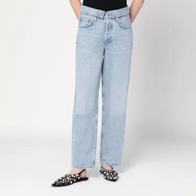 Agolde Washed Straight-leg Jeans In Blue