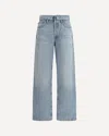 Agolde Blue Jeans With Wide Leg And Logo Patch On The Rear