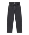 Agolde Echo High-rise Tapered-leg Jeans In Black