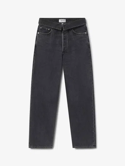 Agolde Echo High-rise Tapered-leg Jeans In Black