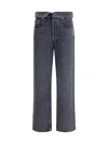 Agolde Blue Jeans With Front-fold Design And Logo Patch On The Rear In Black