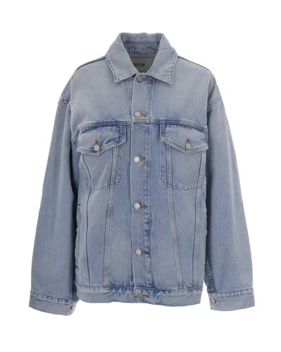Agolde Eco-friendly Mini Coat For Women In Blue