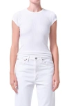 Agolde Bryce Cap Sleeve Tee In Cholla In White